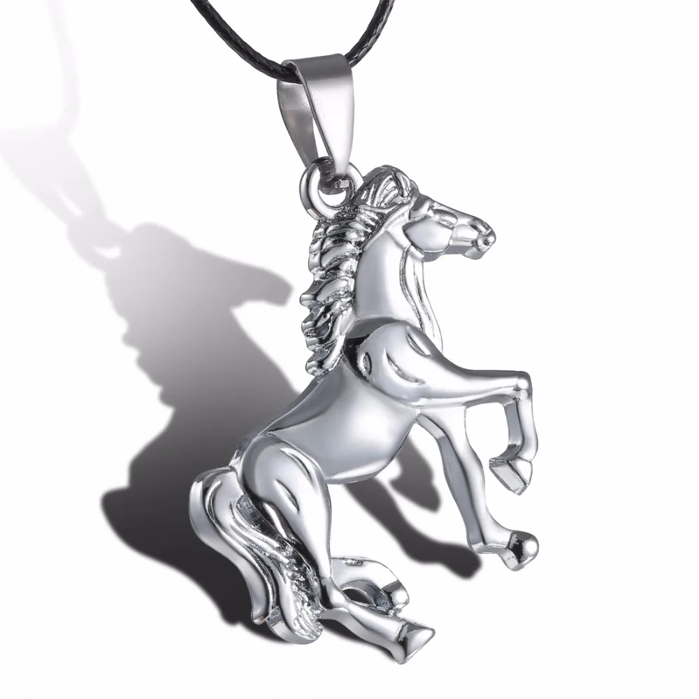 Run Horse Pendant Charming Stainless Steel Pendants Necklace New Fashion Animal Jewelry for Women Men Dainty Character Jewelry