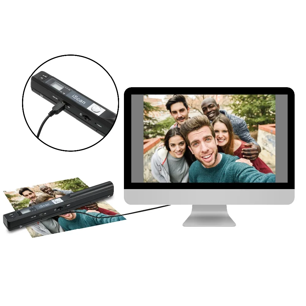 Impresora Scanner Portable Photo Document 900DPI Clear Handheld A4 Paper JPG PDF Card Iscan01 Mini Printer Machine Business