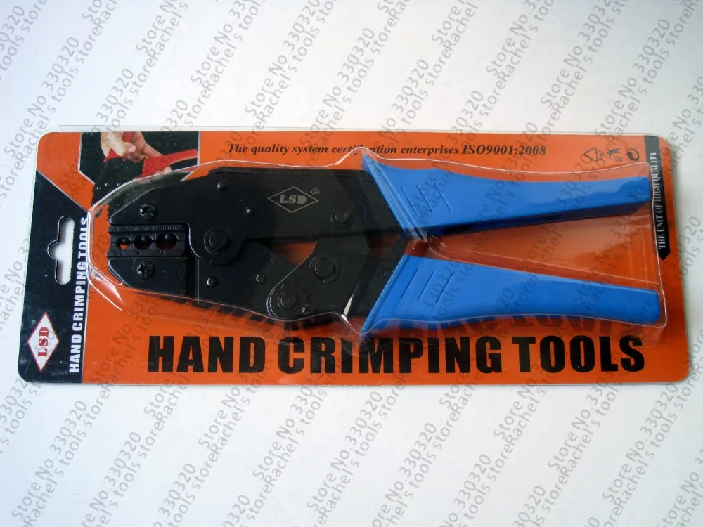 LS-616TD Non-insulated terminal hand crimper tool for cable lugs range 4-16mm2 ratchet crimping pliers 12-6AWG