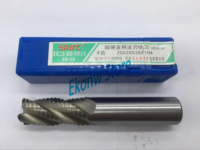 1PCS 4flute HSS-Al Dia 6/8/10/12/14/16/18/20/22/25/28/30/32mm end wave edge milling cutter Roughing cutter CNC high speed steel