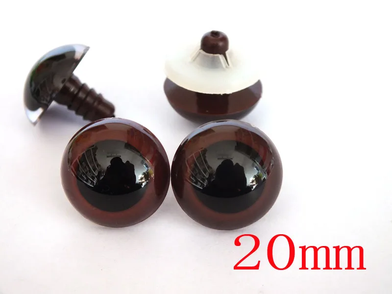 60 pces 20mm brown colorido olhos de segurança boneca olhos de brinquedo para animais fantoche artesanato teddy bear bonecas acessórios com arruelas