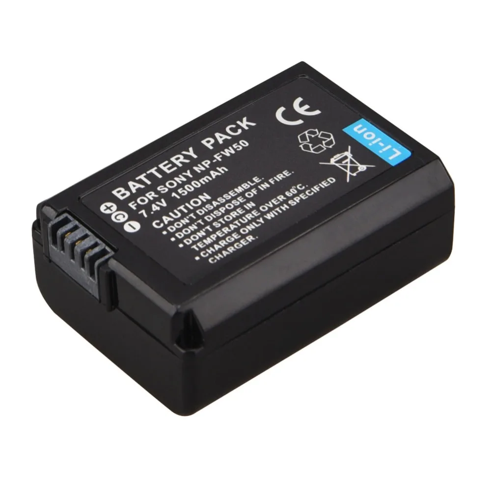 7.4V 1500mAh NP-FW50 NP FW50 Rechargeable Li-Ion Battery For Sony Alpha 7 a7 7R a7R 7S a7S a3000 a5000 a6000 NEX-5N 5C A55