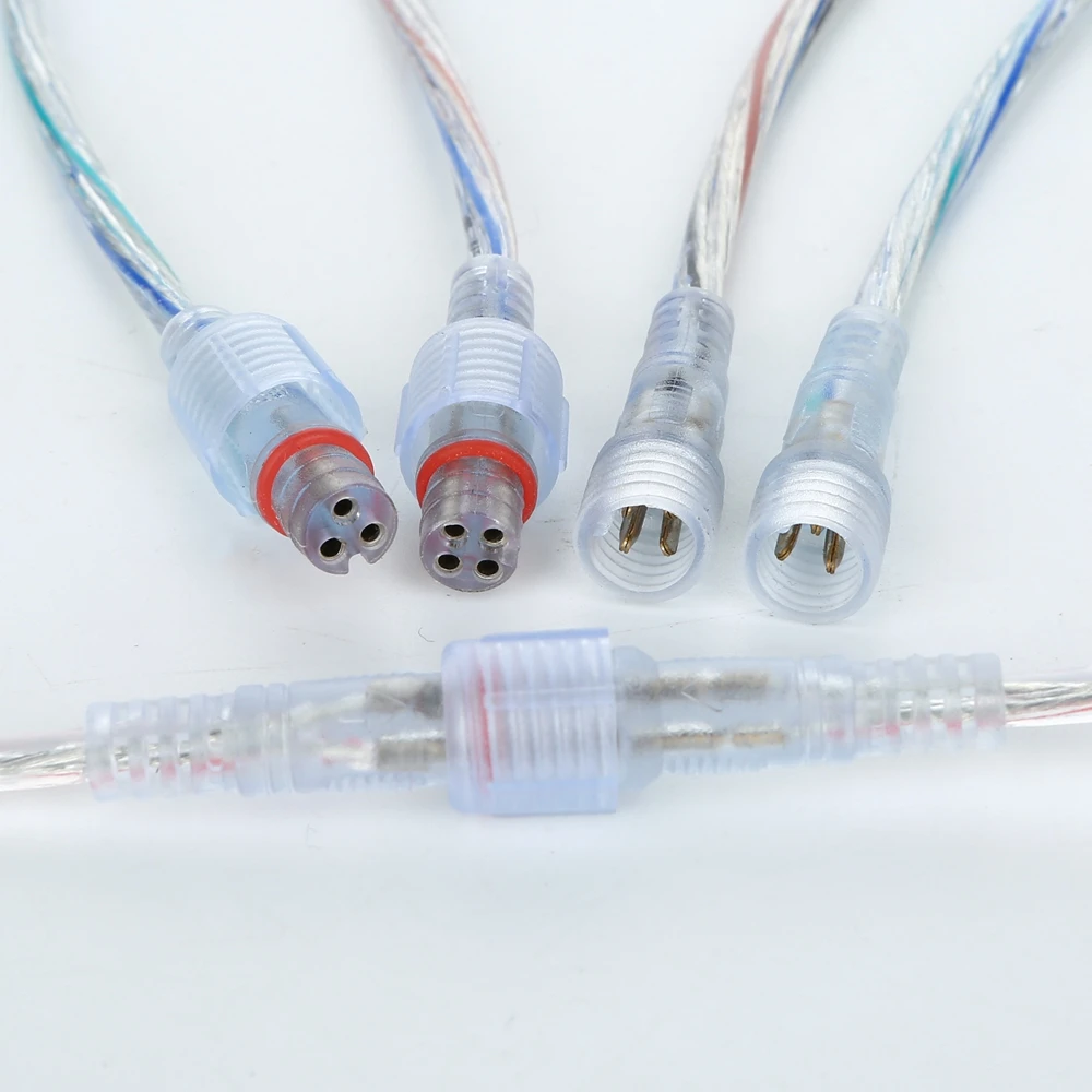 5pairs 2 pin / 3 pin / 4 pin Waterproof connector with wire cable IP68 female & male plug 2X 0.3(mm2)