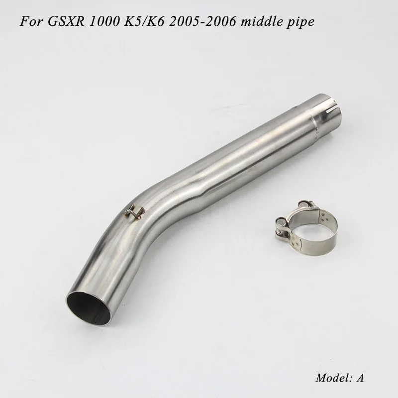 51MM Stainless Steel Universal Motorcycle Exhaust Muffler Pipe Middle Section Link Pipe Head Tube For Suzuki GSXR 1000 600 750