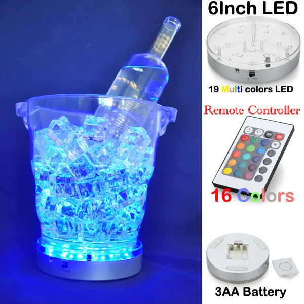 

20pcs*6inch Multi-Color LED Light Base for Vases, Battery Operated 6 Inch Diameter Centerpiece Light Plate under table led light