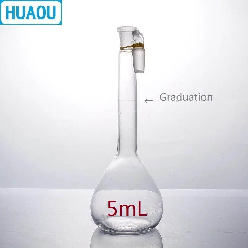 

HUAOU 5mL Volumetric Flask Class A Neutral Glass with one Graduation Mark and Glass Stopper Laboratory Chemistry Equipment
