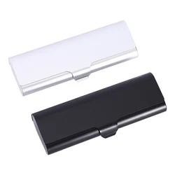 Gafas de Metal duro mate delgadas de plástico, protección de gafas, negro, plateado, estuche de gafas, caja de soporte portátil de viaje, regalos, 1 piezas