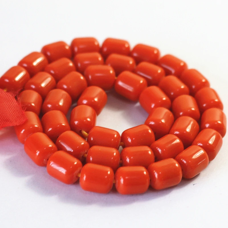 Orange red resin beeswax fashion 8*9mm 9*11mm 10*13mm barrel rice fit diy necklace bracelet loose beads jewels making 15inch B69