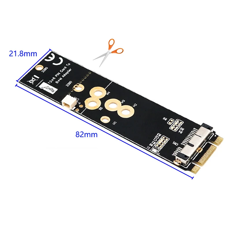 NEW BCM94360CD BCM94360CS2 BCM943224PCIEBT2 12+6 Pin Bluetooth WiFi Wireless Card Module to M.2 NGFF Key B+M Adapter for Mac OS