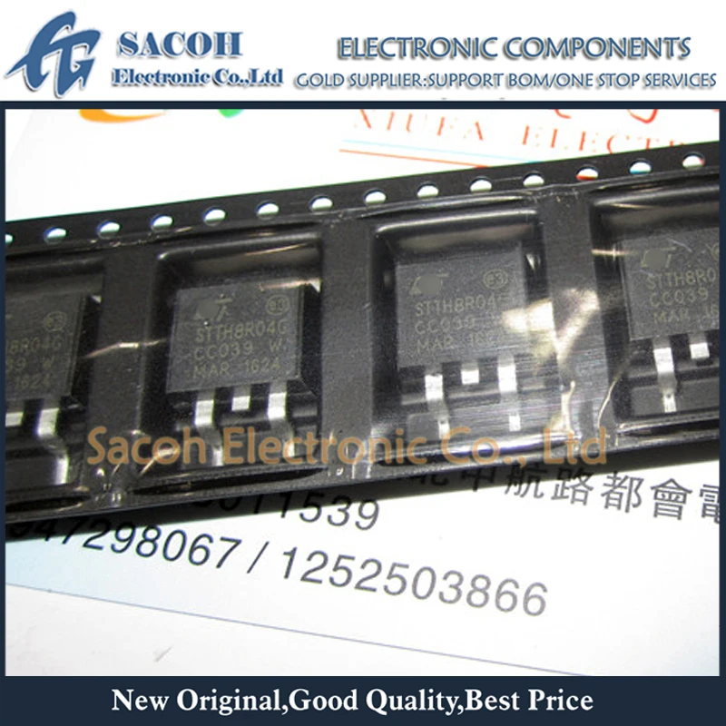 Refurbished Original 10Pcs/Lot STTH8R04G STTH8R04G-TR OR STTH8R06G STTH8R06G-TR TO-263 4A 600V Ultrafast High Voltage Rectifier