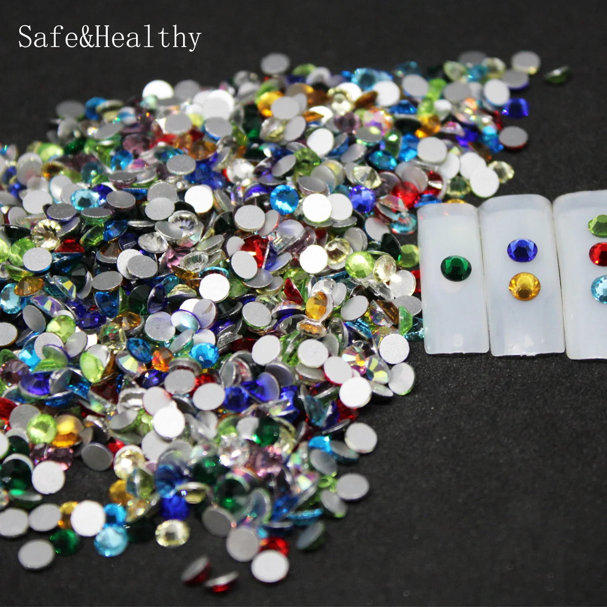 

SS20 Mix color Rhinestones Back Flat Round Nail Art Decorations And Stones Non Hotfix Rhinestones Crystals for DIY Glass