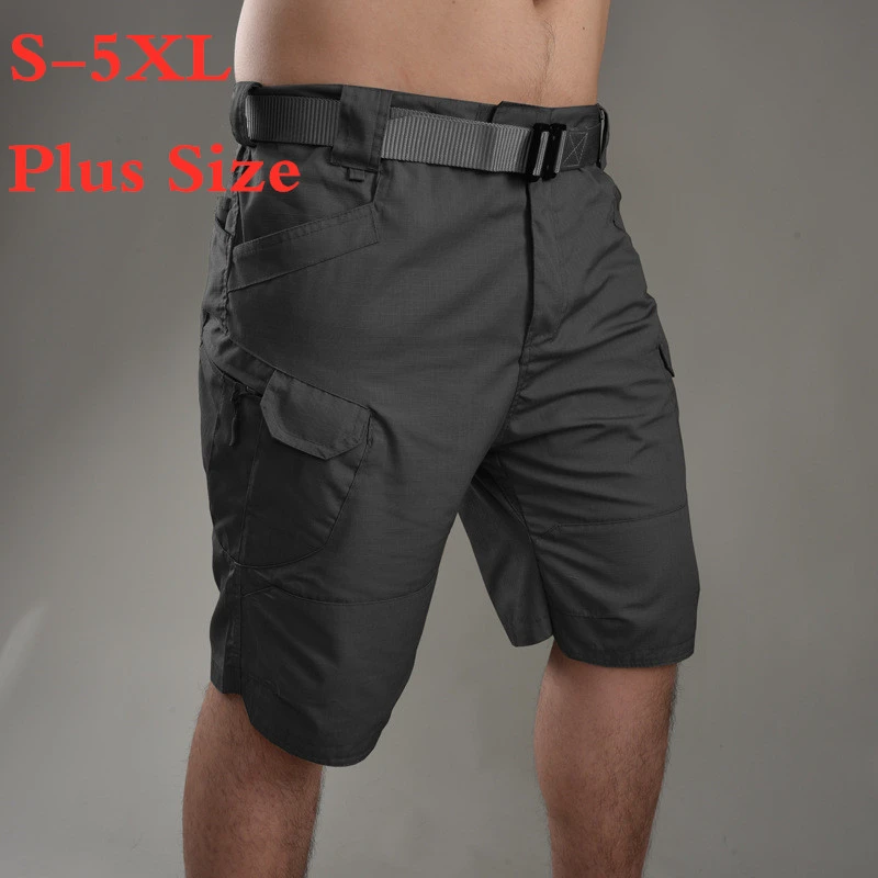 5XL Big Size Fan Shorts Multi Pocket Cargo Shorts Summer Outdoor Sport Training Hiking Short Trouser Man