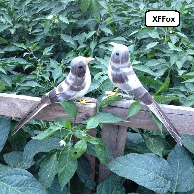 a pair of cute real life bird models foam&feather gray bird toys gift about 22cm xf0611