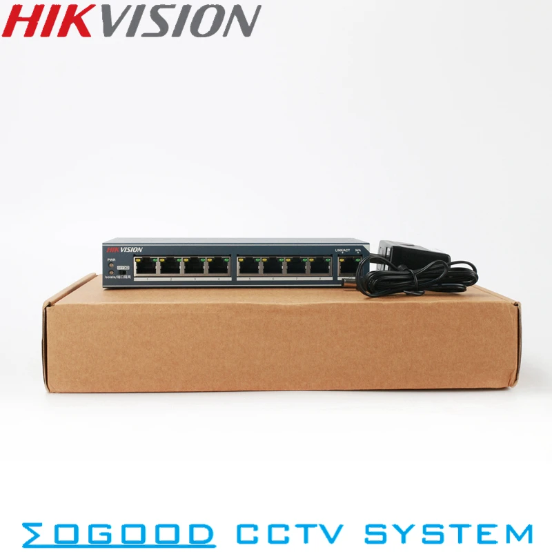 Hikvision-Switch Não-PoE Descontrolado, DS-3E0309-E, 8 Portas, 10 Mbps, 1 Porta, 1000M, Uplink Material Metálico