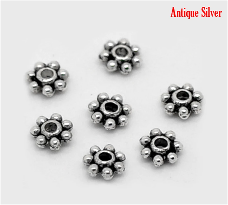 DoreenBeads 1000PCs Tiny Daisy Spacers Beads 4mm Dia. (B00902), yiwu