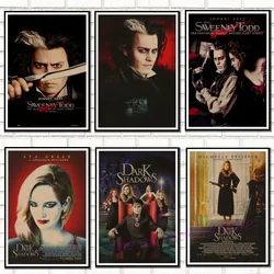 Tim Burton movie posters . Sweeney Todd .Sleepy Hollow . Dark Shadows full.Kraft Paper Antique Poster/8006