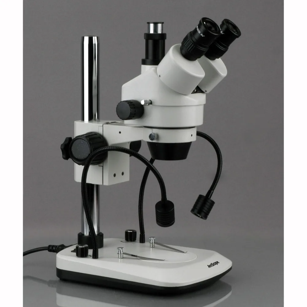 Stereo Microscope--AmScope Supplies 7X-45X  With Built In Dual LED Gooseneck