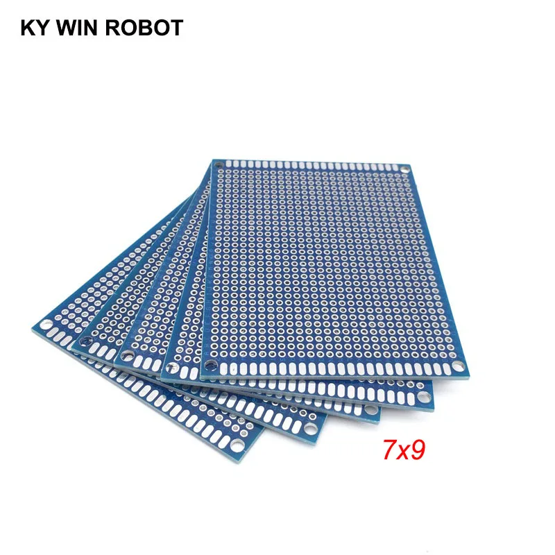 

5pcs 7x9cm 70x90 mm Blue Double Side Prototype PCB Universal Printed Circuit Board Protoboard For Arduino