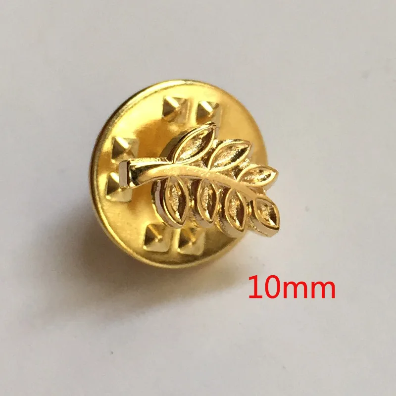 100pcs Wholesale Akasha badge Diecasting style Brooch Pins 10mm Acacia Sprig Masonic Freemason Lapel Pin