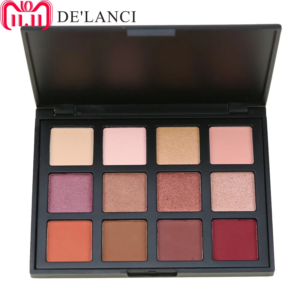 12 Color Shimmer Nature Glow Eyeshadow Palette Portable Makeup Cosmetics Nude Eye Shadow powder Waterproof Makeup Set