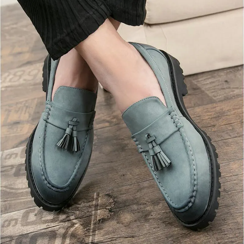Men Brogue Moccasins Dress Shoes Formal Business Oxfords Shoes for Men Italian Brand Men Leather Flats Driving shoes LH-71