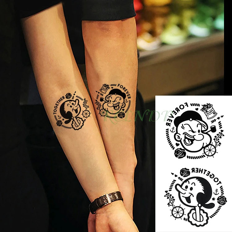 Waterproof Temporary Tattoo Sticker Lovely Cartoon English letter Forever Together fake Tatto Flash Tatoo for Lover sweetheart