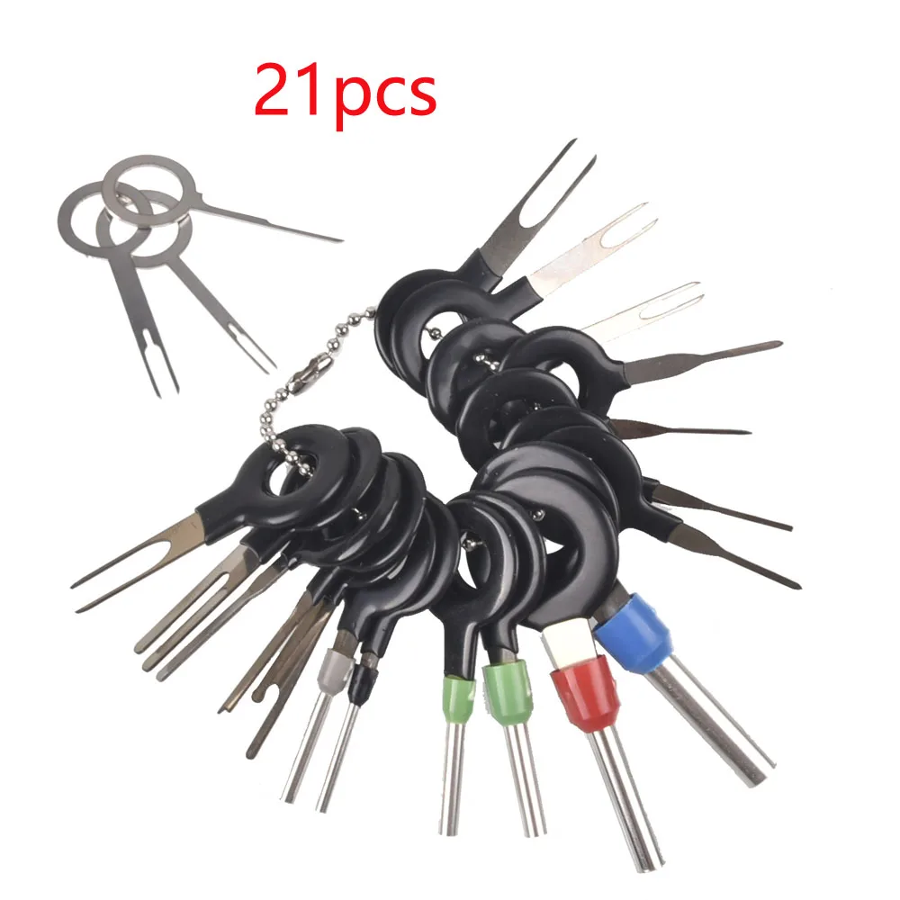 11/14/18/21/26pcs Car Remove Tool Kit Plug Circuit Board Wire Harness Terminal Extraction Pick Connector Crimp Pin Back Needle