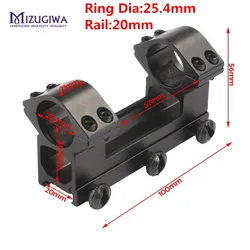 MIZUGIWA Tactical Scope Mount 25.4 mm / 30mm Double Rings One Piece Higher Mount Dovetail Ring 11mm / 20mm Rail Pistol