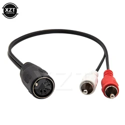 2019 5 pines DIN hembra a 2 RCA macho enchufe AMP Cable adaptador de Audio de alta calidad