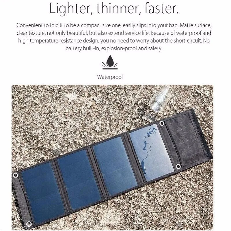 BUHESHUI 22 W de alta eficiência Sunpower Dobrável Carregador de painel solar portátil Carregador de telefone solar Dual USB Frete grátis