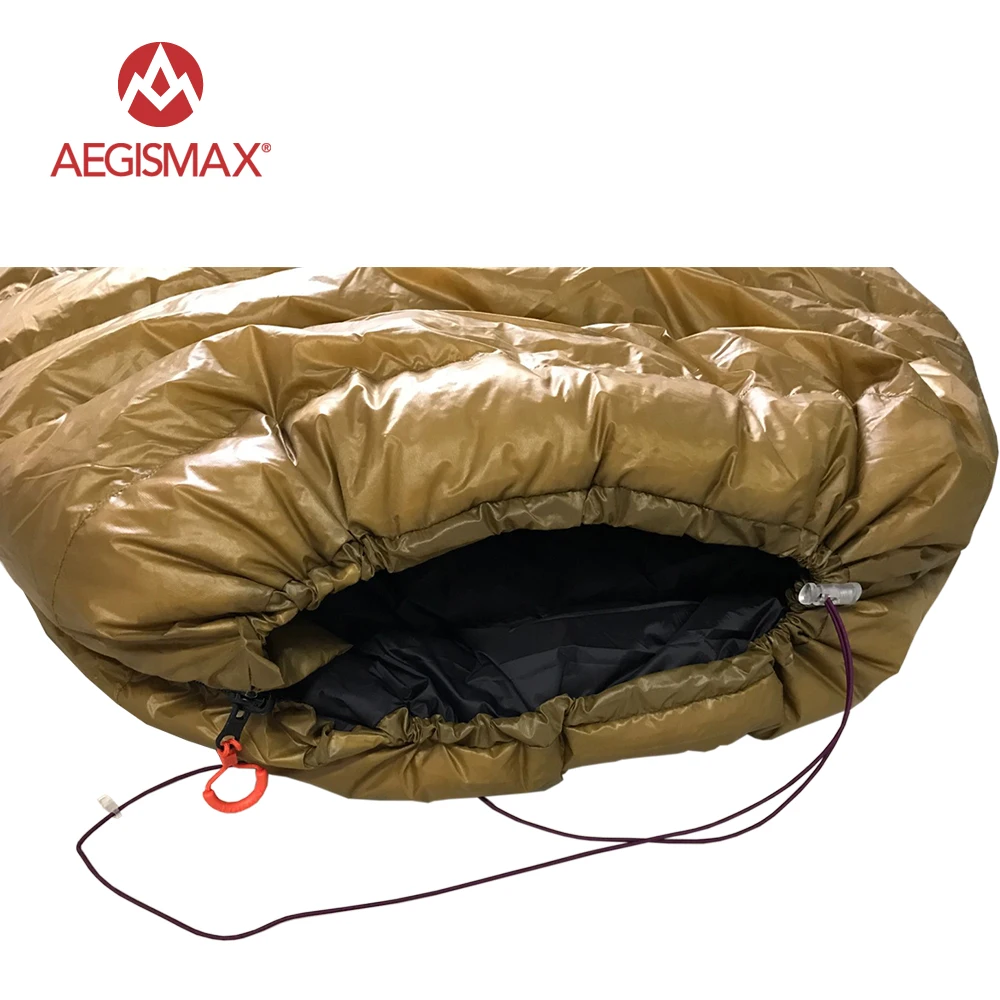 AEGISMAX Outdoor Envelope 95% White Goose Down Sleeping Bag Camping Hiking Equipment FP800 M L