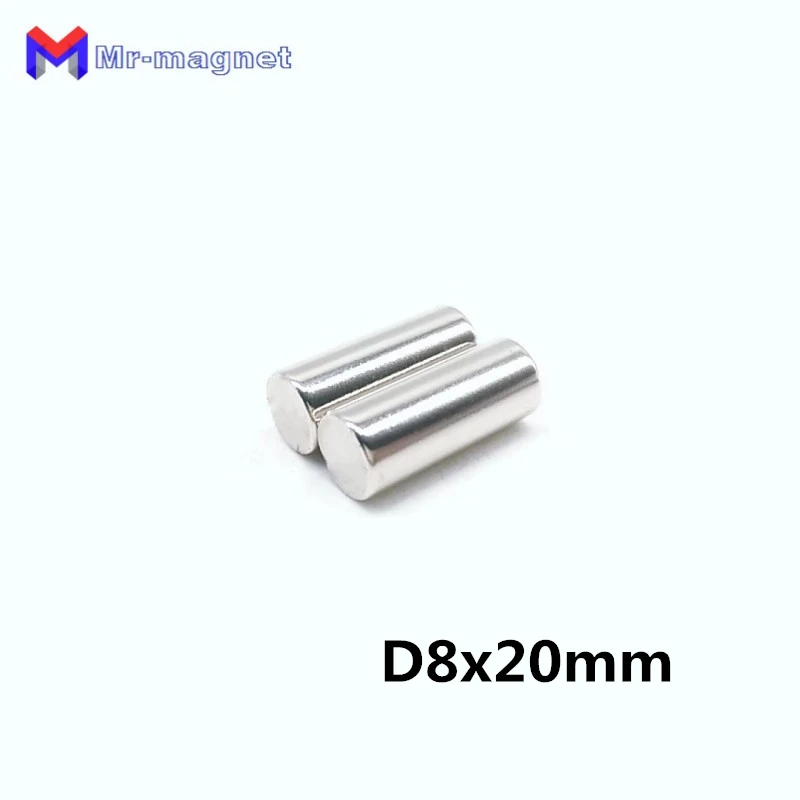 200pcs strong cylinder magnet 8*20mm 8mmx20mm N35 Rare earth neodymium 8x20mm magnet 8x20 art craft fridge D8x20mm magnet 8*20