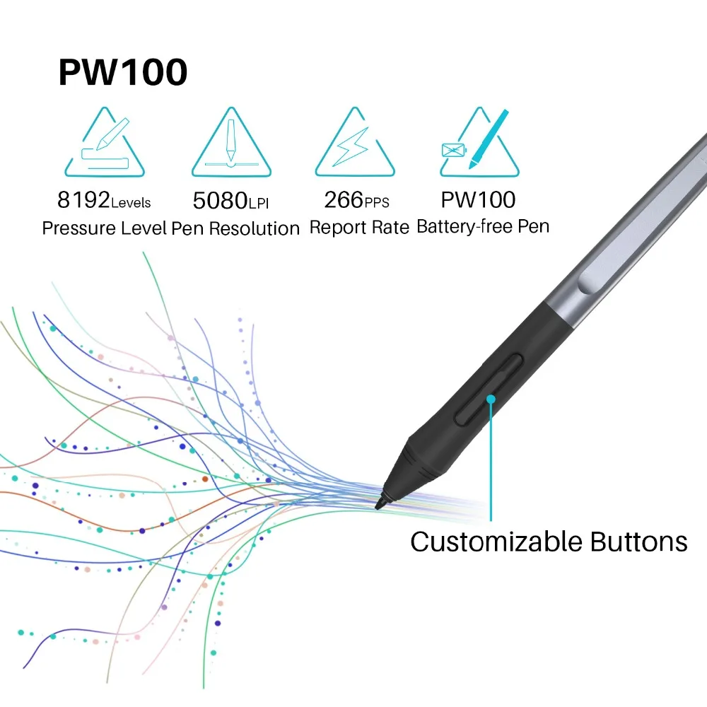 Huion HS64 6x4 Inch Graphics Tablet Ultrathin Drawing Tablet PW100 Battery-Free Pen Tablet Customized Press Keys Android Support