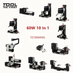 Thefirsttool TZ10000MG 10 in 1 DIY Big Power Mini Metal lathe Kit 60W 12000r/min Motor Standardized Children Education Best Gift