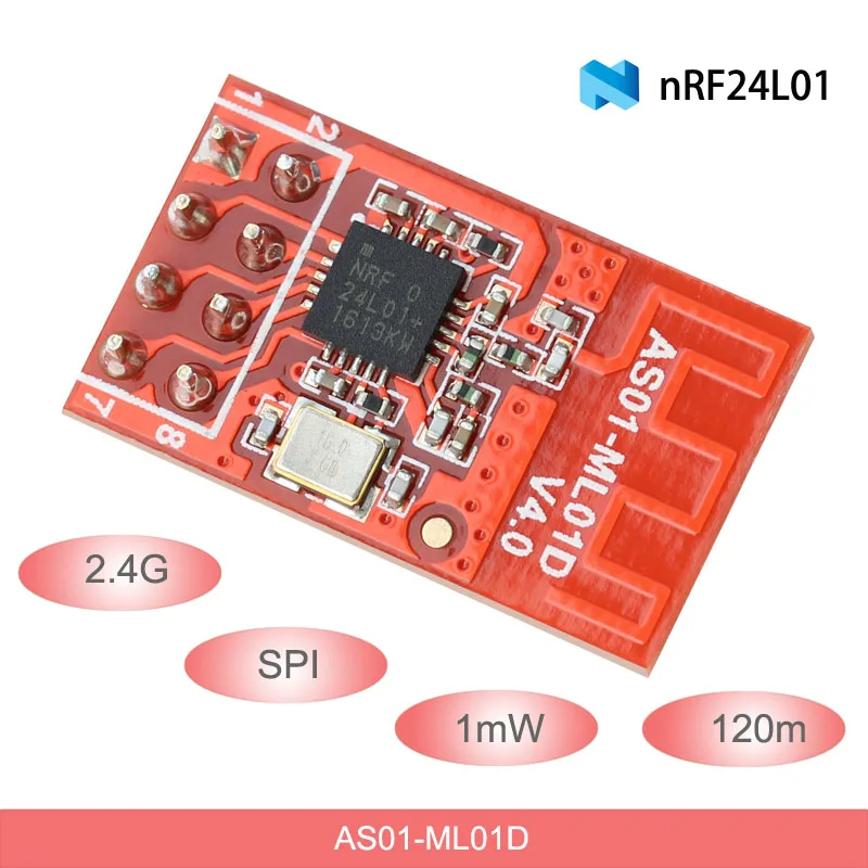 

2.4G Wireless rf Module 120m 1mW DIP SPI rf Transmitter and Receiver nRF24L01P PCB antenna RF module