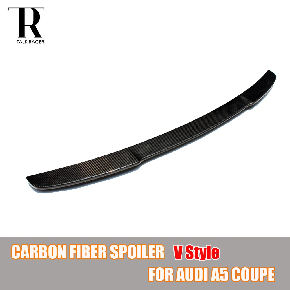 V Style A5 Carbon Fiber Rear Wing Spoiler for Audi A5 Coupe 2 Door 2010 - 2016 Auto Racing Car Styling Vorsteiner Style