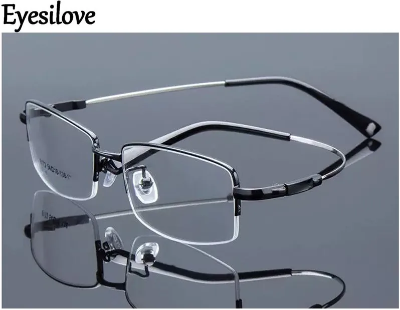 

Eyesilove Retail 1pcs half-rim optical frames metal myopia eyeglasses frame for men women prescription glasses