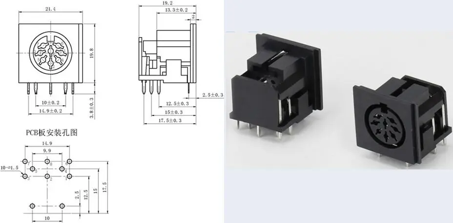 S terminal DS-8-04 S-video Video socket DS DC female socket 8PIN New and original