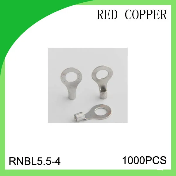 red copper 1000 PCS RNBL5.5-4 cold-pressure terminal  connector cable lug high quailty