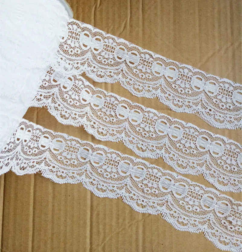 Hot 8yards Width 56mm white Embroidered Net  Lace Trim fabric Garment ribbon headband wedding gift DIY Accessories GH-65841