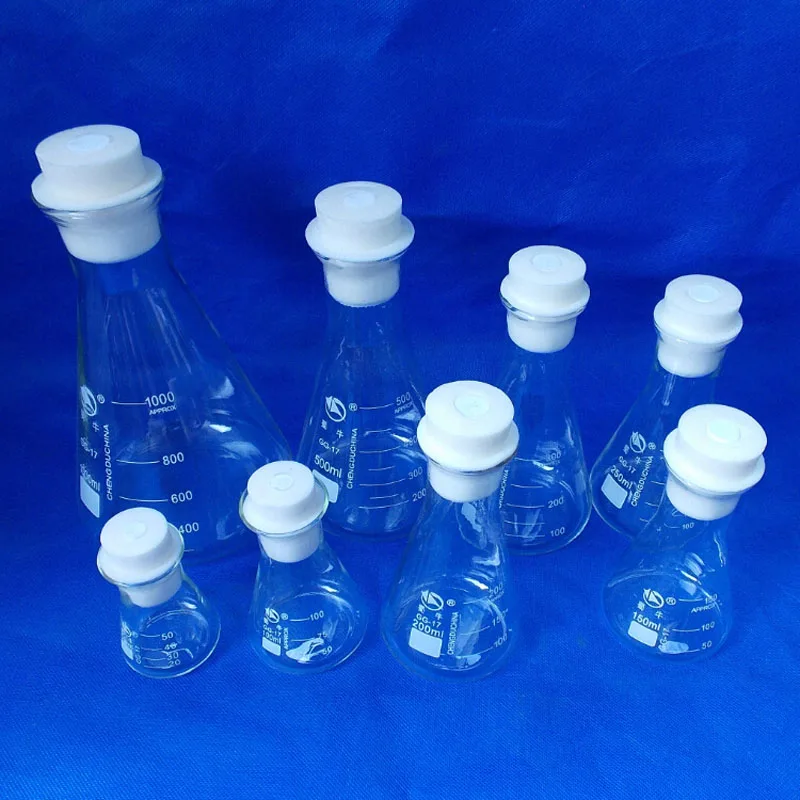 Free shipping 4pcs 40-45mm Silica gel stopper + 4pcs 500ml conical flask