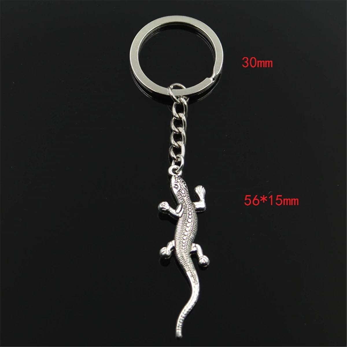 Fashion Keychain 56x15mm Lizard Gecko Pendants DIY Men Jewelry Car Key Chain Ring Holder Souvenir For Gift