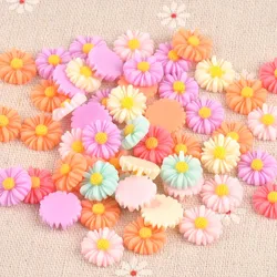 50PCS daisy Flower Pattern flatback Resin Cabochons Scrapbook Craft 13mm DIY Embellishments decor Headwear accessories CP1973