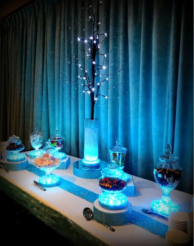 Kitosun 3 aa bateria 6 polegadas centrais base de luz led para a decoração do evento