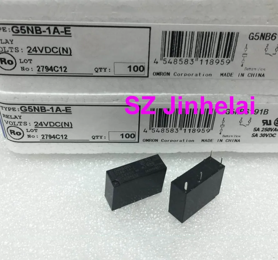 10pcs OMRON G5NB-1A-E G5NB-1A 24VDC 12VDC 5VDC Authentic original Relay 4Pin 5A  DC24V DC12V DC5V
