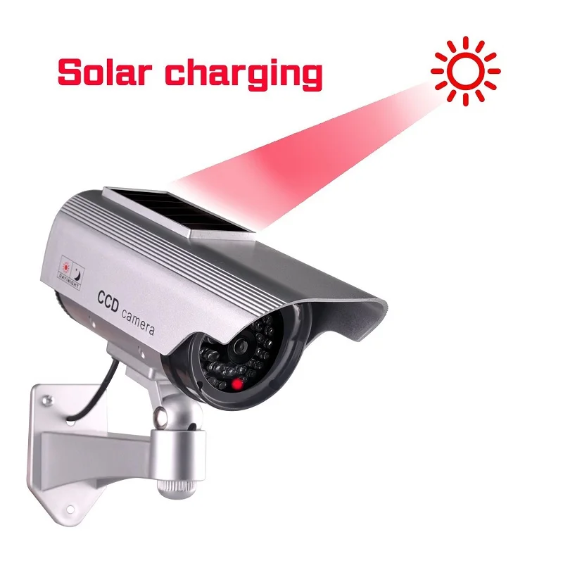 

Home Cctv Security Fake Camera Solar Power Simulated Surveillance Dummy Camera Indoor Outdoor Mini Bullet Led Light Camera 2in1