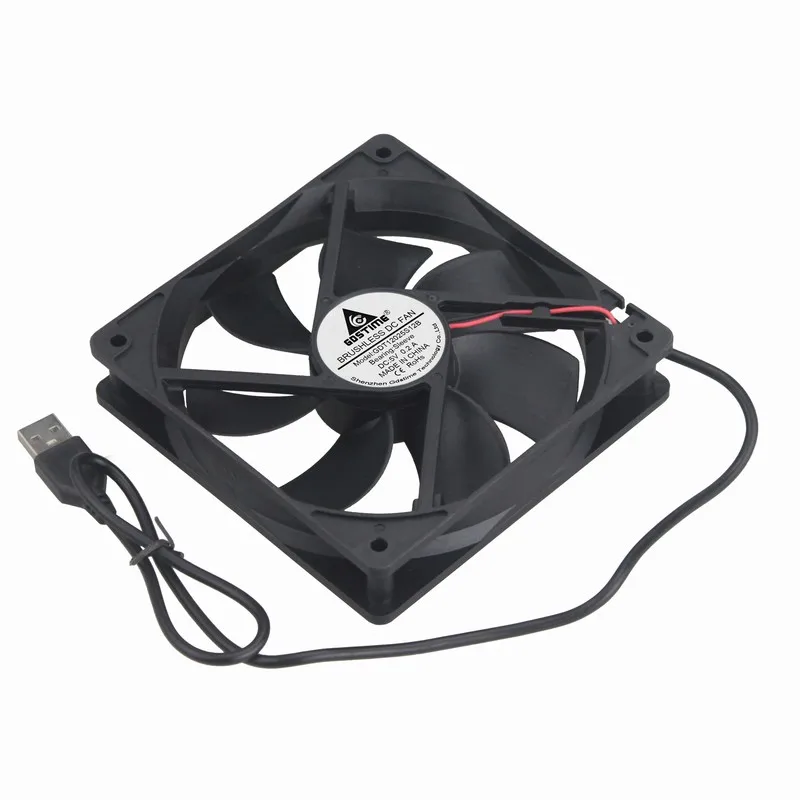 

5 Pcs Gdstime Ultra Quiet USB 5 Volts 120*25mm 12025S 1500RPM 0.2A Brushless Computer PC Case DC Cooling Fan 5V 120mm 120x120x25