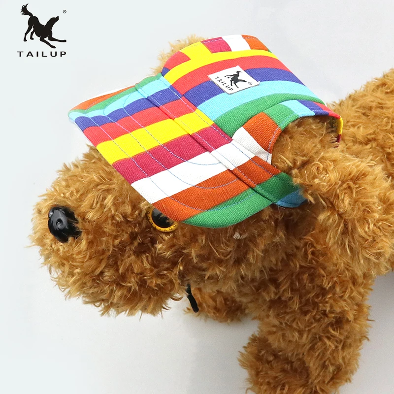 TAILUP Pet Dog Cap With Ear Hole Summer Baseball Hat For Small Pet  Puppy Outdoor Sunbonnet Cap Pet Products  Size S/M-12 Style