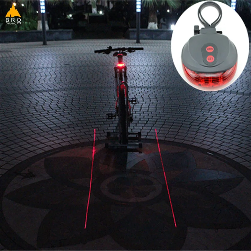 Cool Bicycle Tail Light 7 Mode Safety Rear Lamp Waterproof Laser Warning Lamp Flashing 5 Led 2 Laser Cycling Safety Led Light