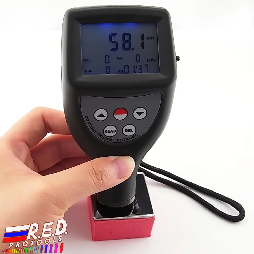 Paint Coating Thickness Gauge Meter Built-in F, Ferrous / NF, Non-Ferrous Probes 0-1250um / 0-50 mil Range